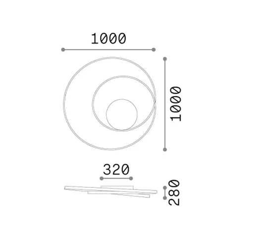 75W LED lubinis šviestuvas OZ, žalvario sp., 3000K, 100cm, 365022