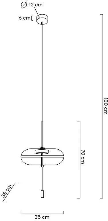 7,5W LED pakabinamas šviestuvas CHAPLIN 360, žalvario sp., 3000K