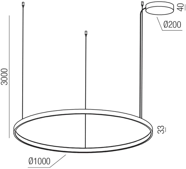 75W LED pakabinamas šviestuvas ORION, nikelio sp., 2700/3000/4000K, dimeriuojamas, 01-3876