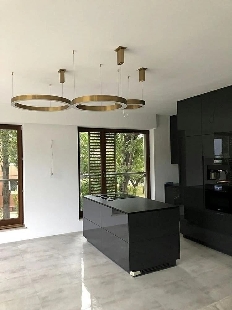 75W LED pakabinamas šviestuvas RING 100, aukso sp., 3000K