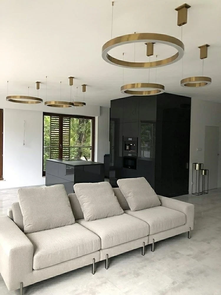 75W LED pakabinamas šviestuvas RING 100, aukso sp., 3000K
