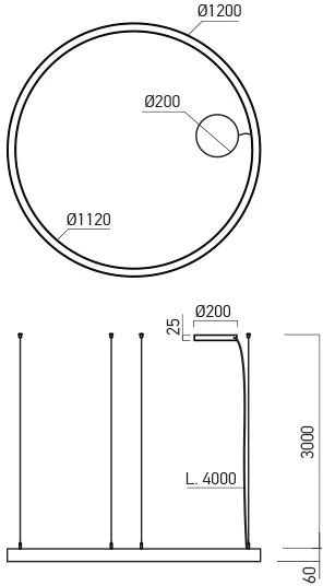 75W LED paviršinis/pakabinamas šviestuvas XAMBIT, juodas, 3000K