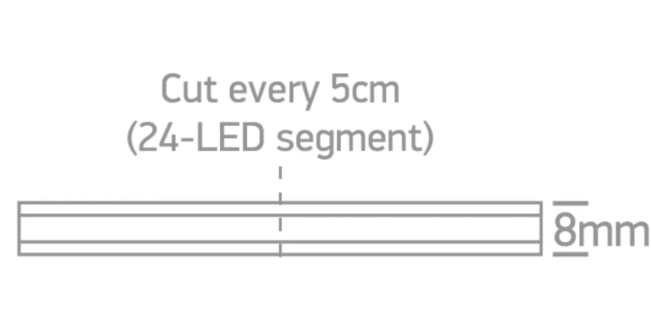 7,5W/m lanksti COB LED juosta, 24V, IP20, 480LEDs/m, 3000K, 20m ritė, 7844L/W