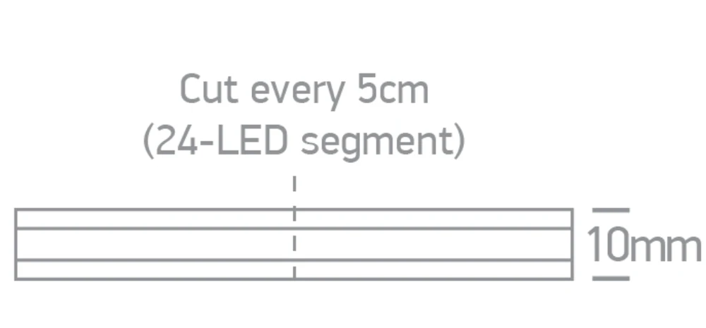 7,5W/m lanksti COB LED juosta, 24V, IP67, 480LEDs/m, 3000K, 20m ritė, 7844LW/W