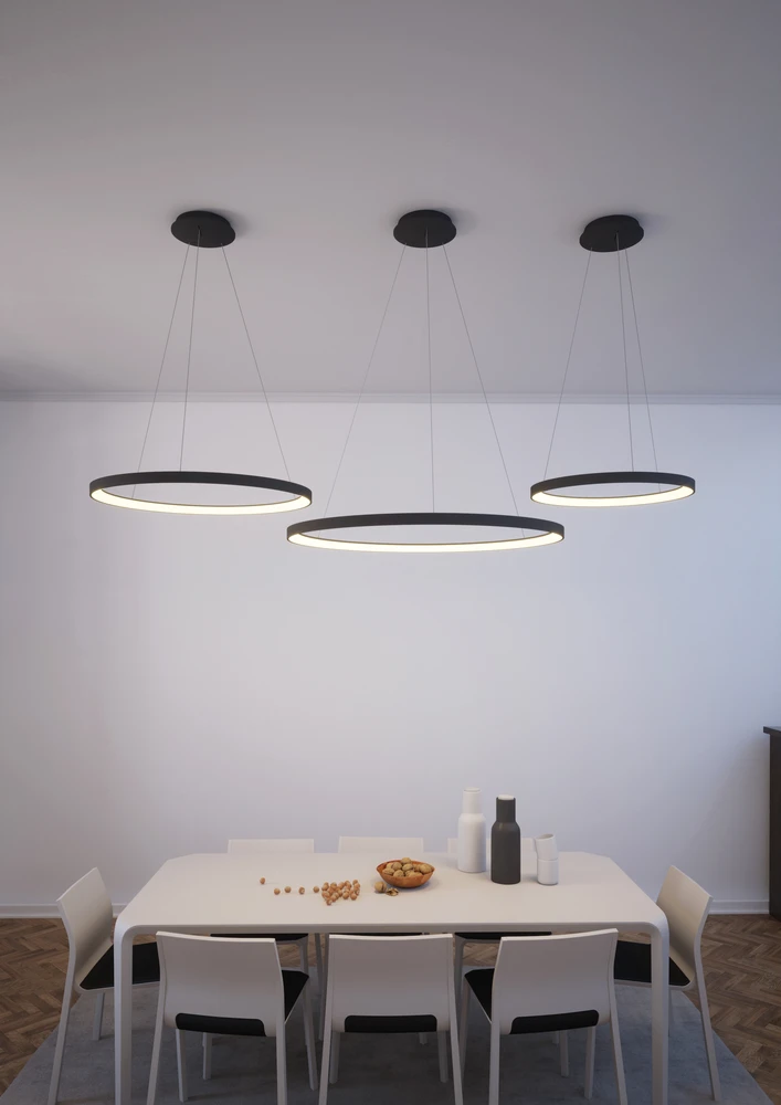 77W LED pakabinamas šviestuvas GRACE, juodas, 2700/3000/4000K, dimeriuojamas, C3848372NDP