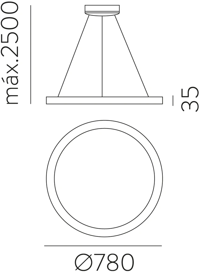 77W LED pakabinamas šviestuvas GRACE, juodas, 2700/3000/4000K, dimeriuojamas, C3848372NDT