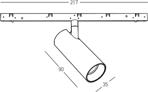 7W LED akcentinis šviestuvas į magnetinę sistemą ZAMBELIS MAGNETIC 6MM, juodas, 3000K, DALI, 25253