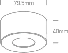 Lubinis šviestuvas 7W LED cilindro formos šviestuvas, juodas, 3000K, 12107V/B/W