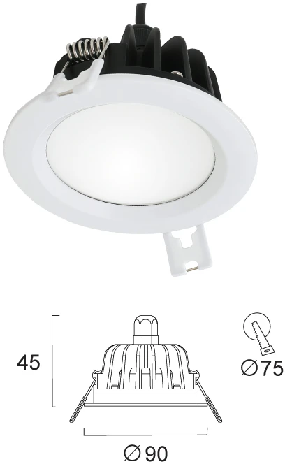 7W LED įleidžiamas lauko šviestuvas BARNEY, baltas, 3000K, 24V, IP65, 4341800
