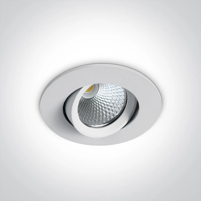 7W LED įleidžiamas pakreipiamas šviestuvas, baltas, 3000K, 11107B/W/W