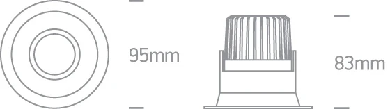 7W LED įleidžiamas, pakreipiamas šviestuvas, baltas, 3000/3500/4000K, 11107FD/W/V