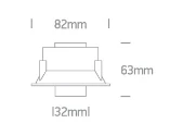 7W LED įleidžiamas reguliuojamas šviestuvas, baltas, 3000K, 11107T/W/W