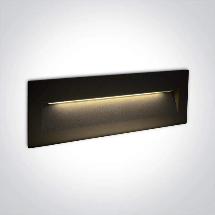 7W LED įleidžiamas sieninis lauko šviestuvas, juodas, 3000K, 68068C/B/W