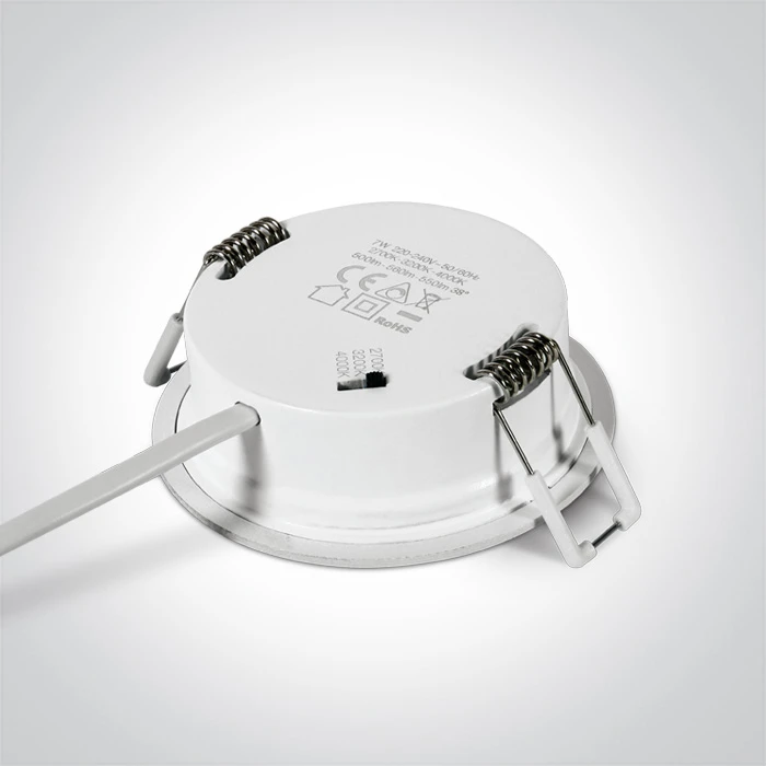 7W LED įleidžiamas šviestuvas, baltas, 2700/3000/4000K, dimeriuojamas, 10107PV/W/V