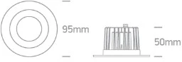 7W LED įleidžiamas šviestuvas, baltas, 3000/4000/5000K, 10107CA/W/V