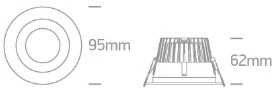 7W LED įleidžiamas šviestuvas, baltas, 3000/4000/5000K, 10107ED/W/V