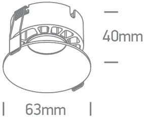 7W LED įleidžiamas šviestuvas, juodas, 3000/3500/4000K, 10107DX/B/V