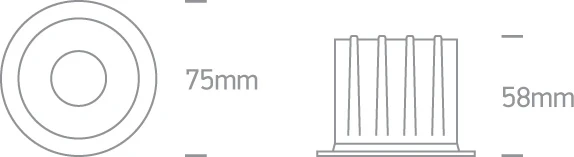 7W LED įleidžiamas šviestuvas, juodas, 3000/3500/4000K, 10107Z/B/V