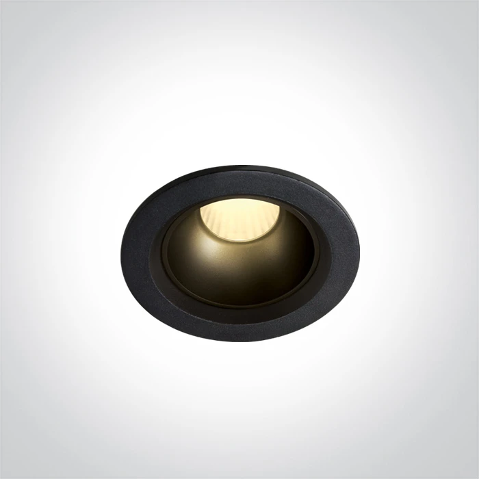 7W LED įleidžiamas šviestuvas, juodas, 3000K, 10107Z/B/W