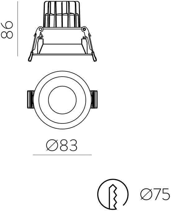 7W LED įleidžiamas šviestuvas KIDAL, baltas, 4000K, dimeriuojamas, IP44, E3771012BDT