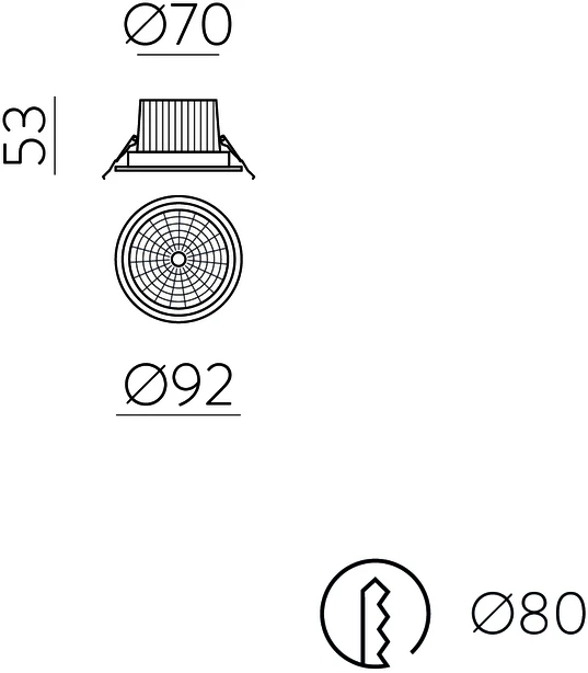 7W LED įleidžiamas šviestuvas SAFE, baltas, 3000/4000K, dimeriuojamas, IP65, E3985071BDP