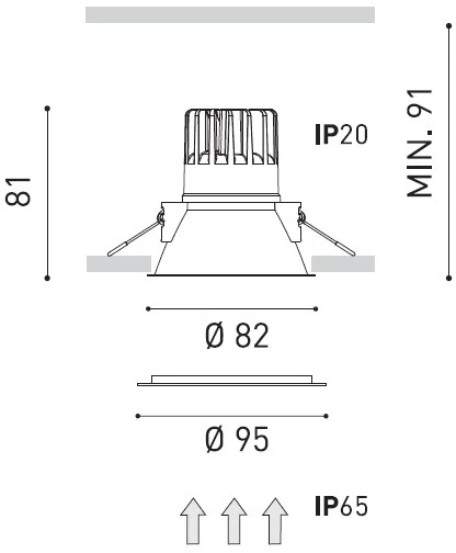 7W LED įleidžiamas šviestuvas SWAP, baltas, 4000K, IP65