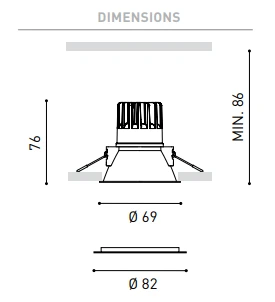 7W LED įleidžiamas šviestuvas SWAP S, juodas, 3000K