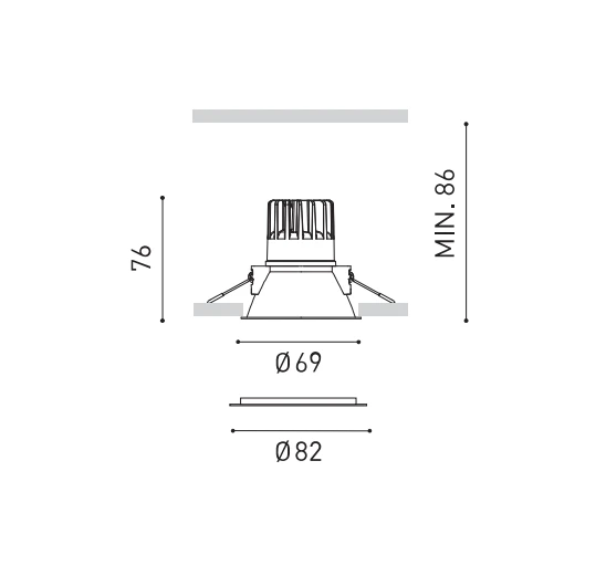 7W LED įleidžiamas šviestuvas SWAP S, matinės baltos sp., 2700K, 33°, dimeriuojamas