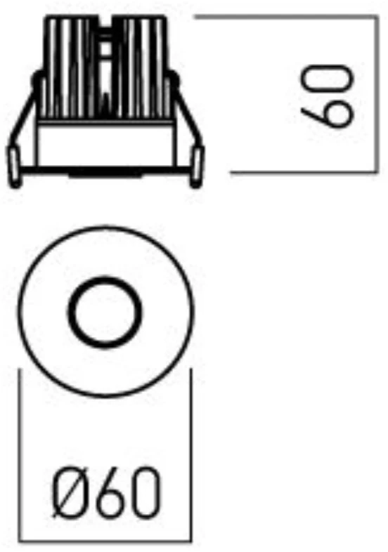 7W LED įleidžiamas šviestuvas XPIXEL, matinės baltos/juodos sp., 3000K