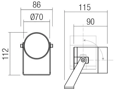 7W LED įsmeigiamas lauko šviestuvas - prožektorius XROCK, tamsiai pilkas, 2700K, dimeriuojamas, IP65, RK12UWW DG