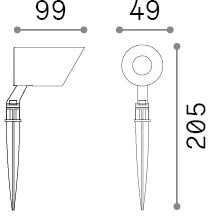 7W LED įsmeigiamas šviestuvas KOALA, juodas, 3000K, IP65, 331386