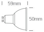 7W LED lemputė, GU10, 60°, balta, 2700/3000/4000K, 7307G/V