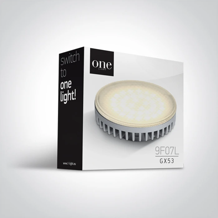 7W LED lemputė, GX53, matinė, 3000/4000/5000K, 9F07L/V