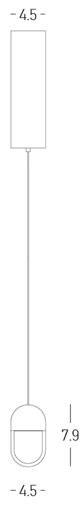 7W LED pakabinamas šviestuvas, baltas, 3000K, 24°, 25139