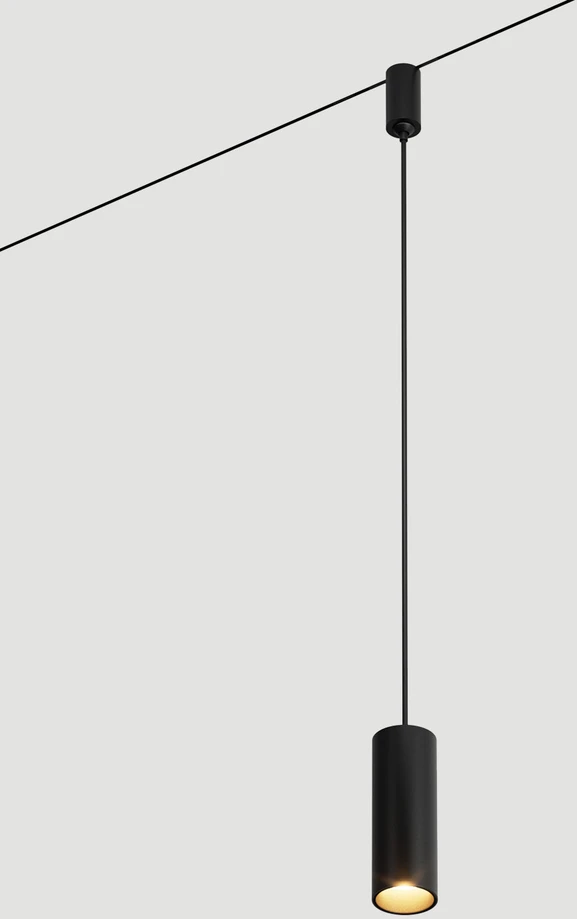 7W LED pakabinamas šviestuvas į magnetinę sistemą ZAMBELIS MAGNETIC 3MM, juodas, 3000K, dimeriuojamas, 25124
