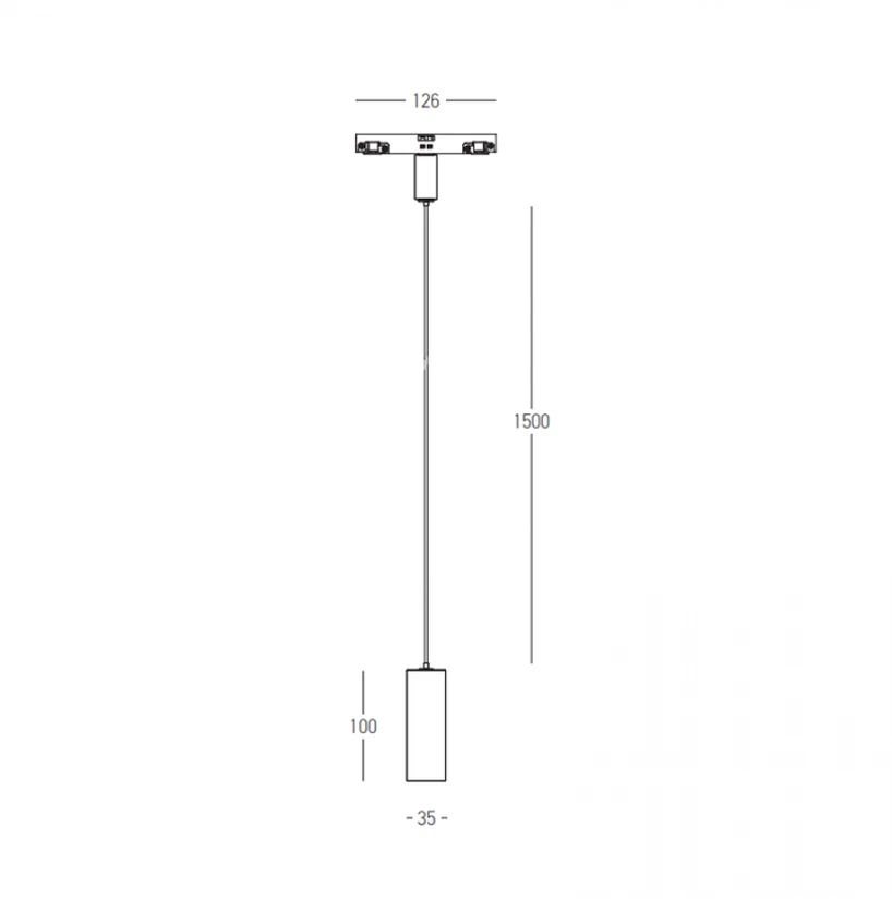 7W LED pakabinamas šviestuvas į magnetinę sistemą ZAMBELIS MAGNETIC 3MM, juodas, 3000K, dimeriuojamas, 25124