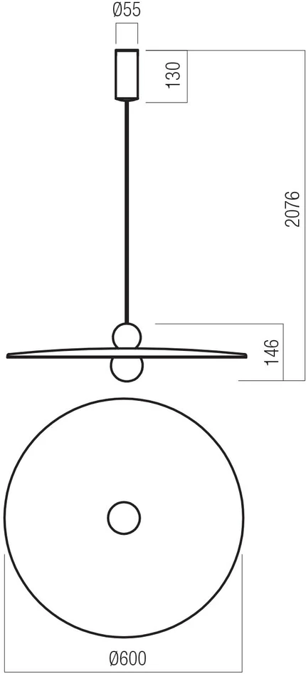 7W LED pakabinamas šviestuvas NUWA, juodos/tamsiai pilkos/oranžinės sp., 2700K, 01-4111