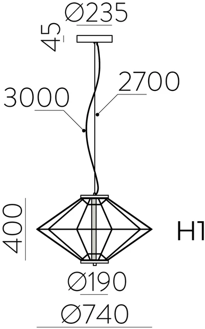 7W LED pakabinamas šviestuvas TOTEM, juodas, 2700K, C4050290N