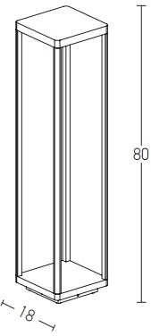 7W LED pastatomas lauko šviestuvas, grafito sp., 3000K, E204