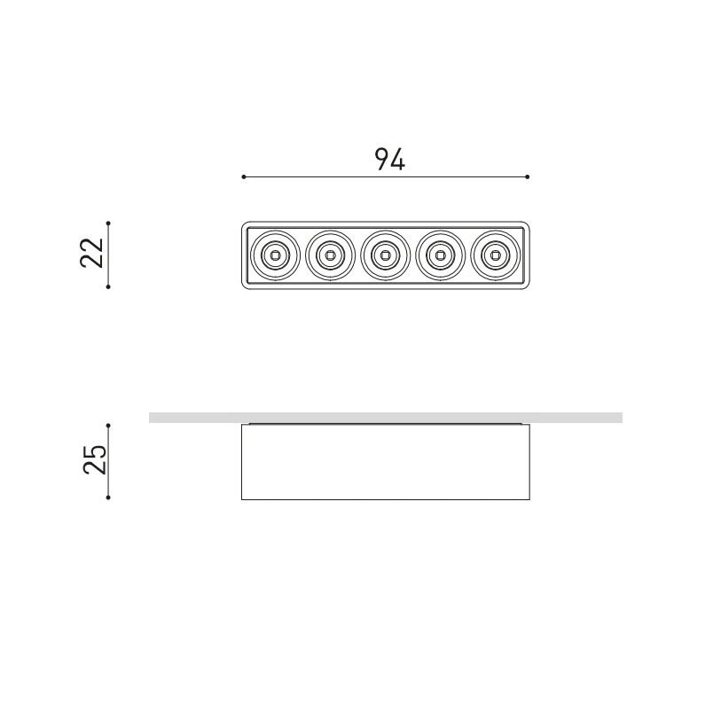 Lubinis šviestuvas 7W LED paviršinis šviestuvas Juodas FOSTER MICRO, baltas, 3000K