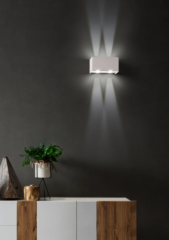 7W LED sieninis šviestuvas AMPLITUDE, juodas, 3000K, šviečia į viršų ir į apačią, reguliuojamas šviesos kampas, 01-2809