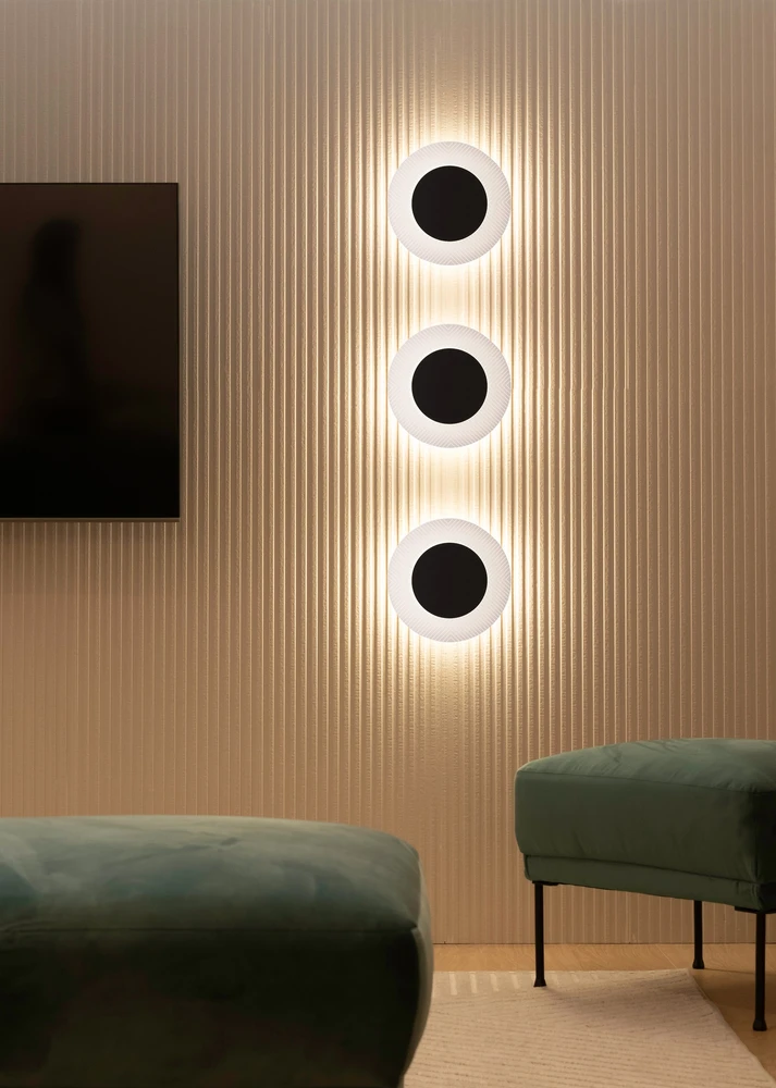 7W LED sieninis šviestuvas FANTASIA, juodas/skaidrus, 3000K, 4287901