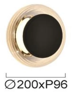 7W LED sieninis šviestuvas GLOSSY, juodos sp./skaidrus, 3000K, 4322100