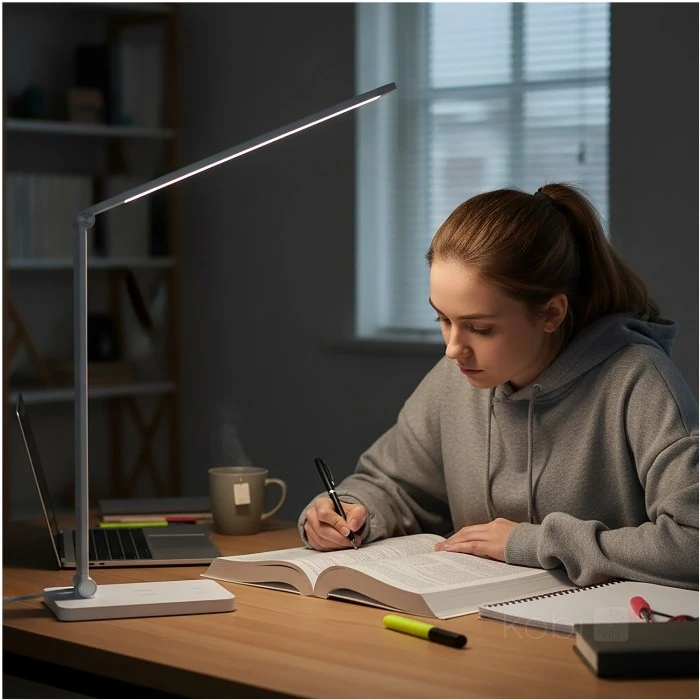 7W LED stalo šviestuvas NOBLITE Q, baltas, 3000-6500K, dimeriuojamas