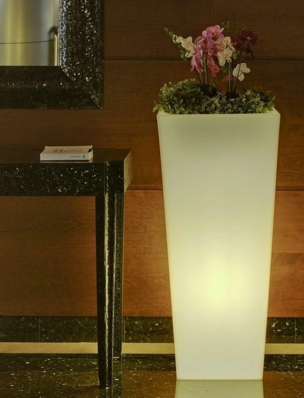 7W LED šviečiantis gėlių vazonas MELISA 50, E27, baltas, 6000/6500K, IP65, parduodamas su lempute