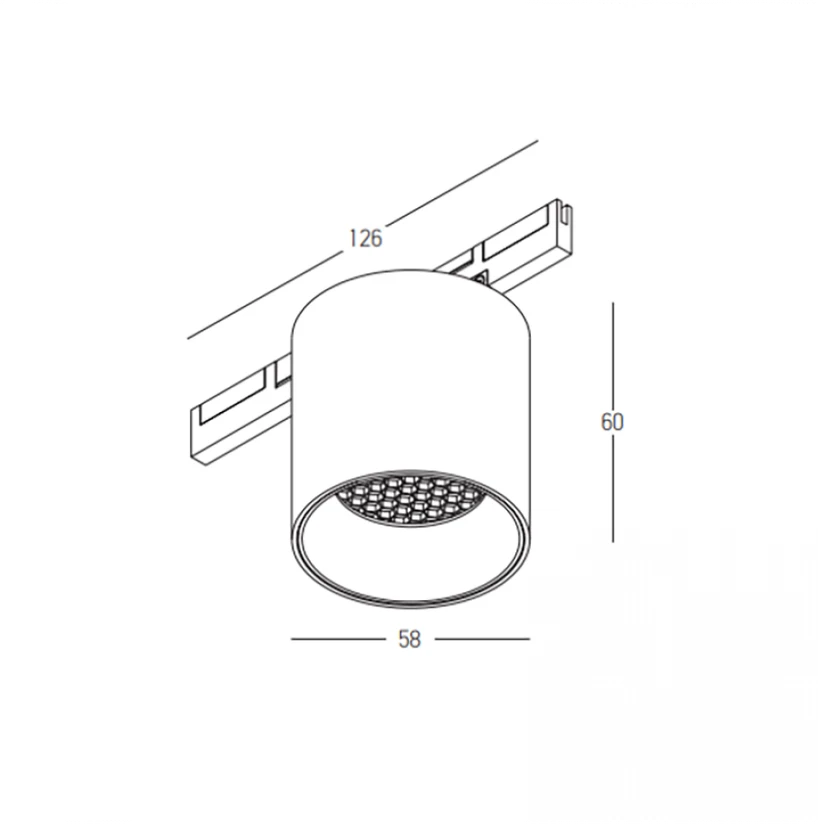 7W LED šviestuvas į magnetinę sistemą ZAMBELIS MAGNETIC 5MM, matinės baltos sp., 3000K, DALI, 2529-W