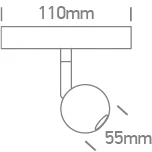 7W LED šviestuvas į magnetines sistemas FLAT, juodas, 3000/4000/5000K, 48V, 38°, 43122F/B/V