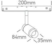 7W LED šviestuvas į magnetines sistemas MINI/MIDI/MAXI/P&P, baltas, 3000K, 48V, 10-38°, 42140/W/W