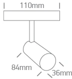 7W LED šviestuvas su filtru nuo akinimo į magnetines sistemas FLAT, juodas, 3000/4000/5000K, 48V, 38°, 43118F/B/V