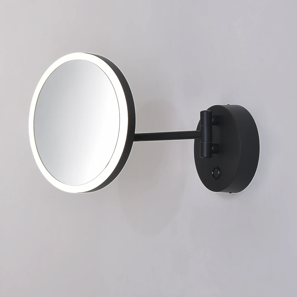 Sieninis šviestuvas 7W LED šviestuvas - veidrodis BOAN, matinės juodos sp., 3000/4000K, IP44, A3252174NL